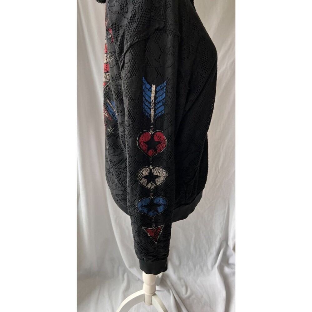 Affliction American Customs Patriotic Reversible lace overlay Sweatshirt Large - Picture 3 of 9